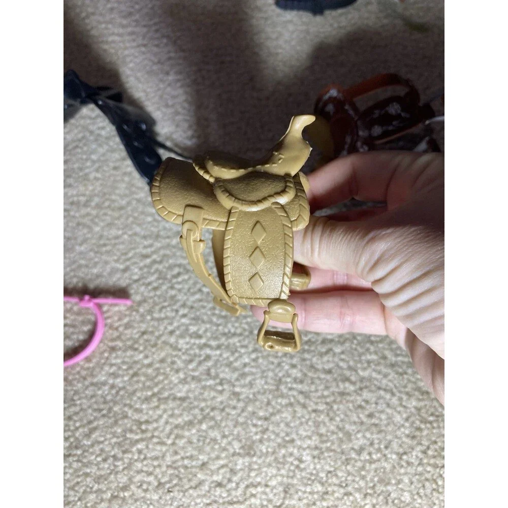 Lot Vintage Toy Horse Tack - Mixed Brands Saddles, Bridles, Reins & Bits